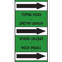 Značení potrubí, topná voda - zpětný okruh